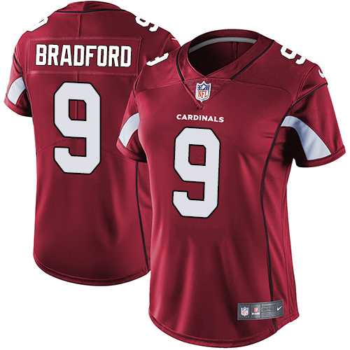 Women's Nike Arizona Cardinals #9 Sam Bradford Red Team Color Stitched NFL Vapor Untouchable Limited Jersey