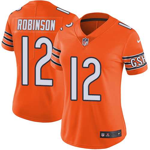 Women's Nike Chicago Bears #12 Allen Robinson Orange Stitched NFL Limited Rush Jersey