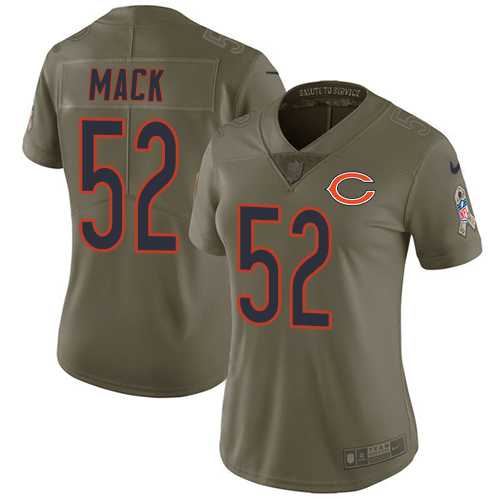 Women's Nike Chicago Bears #52 Khalil Mack Olive Stitched NFL Limited 2017 Salute to Service Jersey