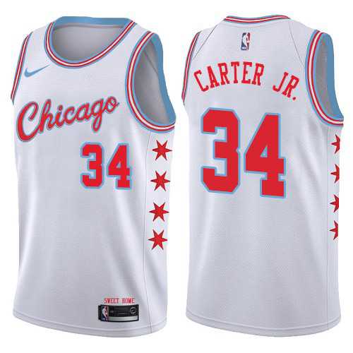 Women's Nike Chicago Bulls #34 Wendell Carter Jr. White NBA Swingman City Edition Jersey