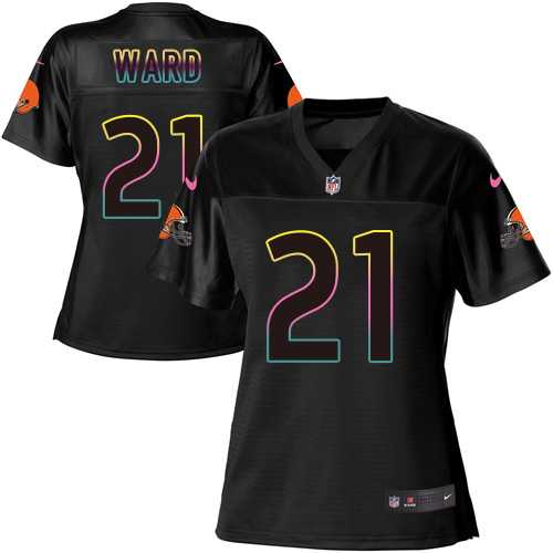 Women's Nike Cleveland Browns #21 Denzel Ward Black NFL Fashion Game Jersey