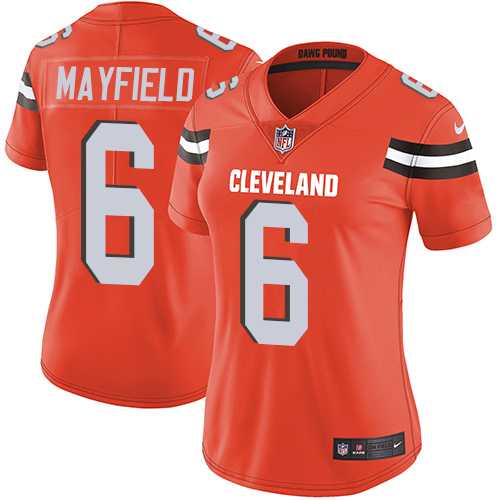 Women's Nike Cleveland Browns #6 Baker Mayfield Orange Alternate Stitched NFL Vapor Untouchable Limited Jersey