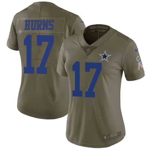 Women's Nike Dallas Cowboys #17 Allen Hurns Olive Stitched NFL Limited 2017 Salute to Service Jersey