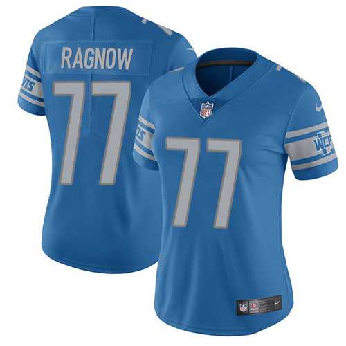 Women's Nike Detroit Lions #77 Frank Ragnow Light Blue Team Color Stitched NFL Vapor Untouchable Limited Jersey
