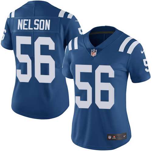 Women's Nike Indianapolis Colts #56 Quenton Nelson Royal Blue Team Color Stitched NFL Vapor Untouchable Limited Jersey