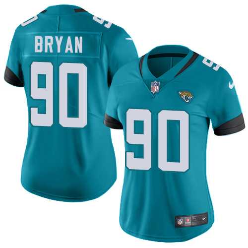 Women's Nike Jacksonville Jaguars #90 Taven Bryan Teal Green Team Color Stitched NFL Vapor Untouchable Limited Jersey