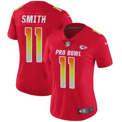 Women's Nike Kansas City Chiefs #11 Alex Smith Red Stitched NFL Limited AFC 2018 Pro Bowl Jersey