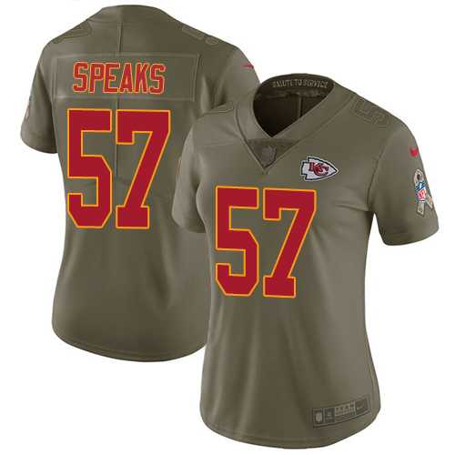 Women's Nike Kansas City Chiefs #57 Breeland Speaks Olive Stitched NFL Limited 2017 Salute to Service Jersey