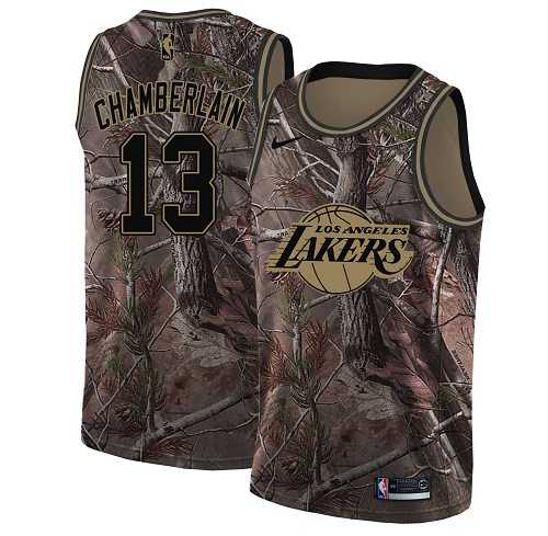 Women's Nike Los Angeles Lakers #13 Wilt Chamberlain Camo NBA Swingman Realtree Collection Jersey