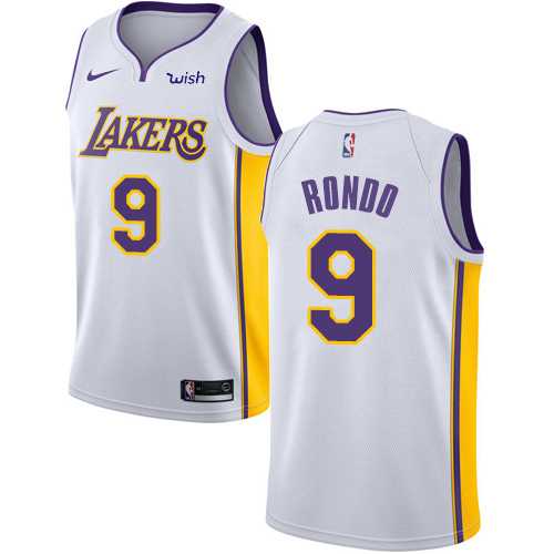 Women's Nike Los Angeles Lakers #9 Rajon Rondo White NBA Swingman Association Edition Jersey