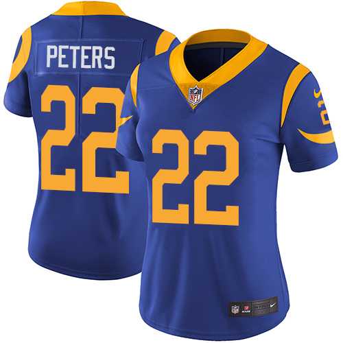 Women's Nike Los Angeles Rams #22 Marcus Peters Royal Blue Alternate Stitched NFL Vapor Untouchable Limited Jersey