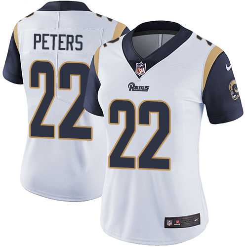 Women's Nike Los Angeles Rams #22 Marcus Peters White Stitched NFL Vapor Untouchable Limited Jersey