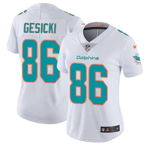 Women's Nike Miami Dolphins #86 Mike Gesicki White Stitched NFL Vapor Untouchable Limited Jersey