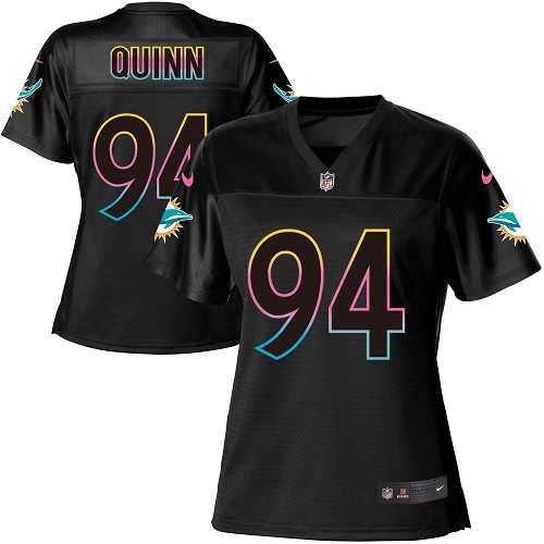 Women's Nike Miami Dolphins #94 Robert Quinn Black NFL Fashion Game Jersey