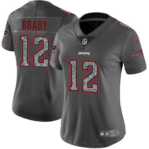 Women's Nike New England Patriots #12 Tom Brady Gray Static NFL Vapor Untouchable Limited Jersey