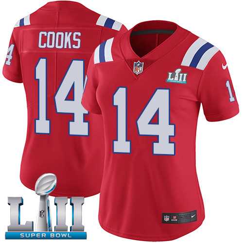 Women's Nike New England Patriots #14 Brandin Cooks Red Alternate Super Bowl LII Stitched NFL Vapor Untouchable Limited Jersey