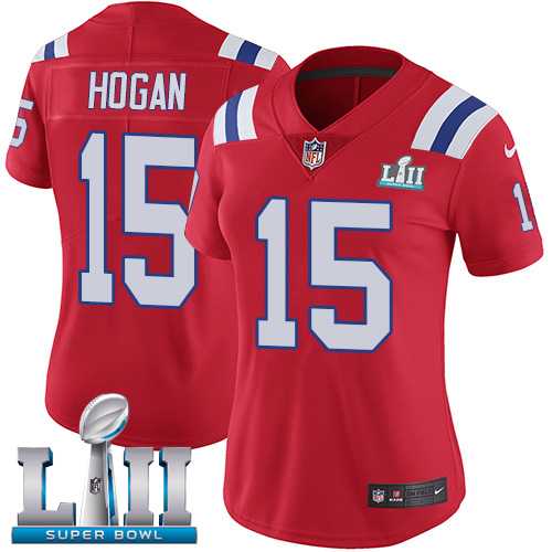 Women's Nike New England Patriots #15 Chris Hogan Red Alternate Super Bowl LII Stitched NFL Vapor Untouchable Limited Jersey