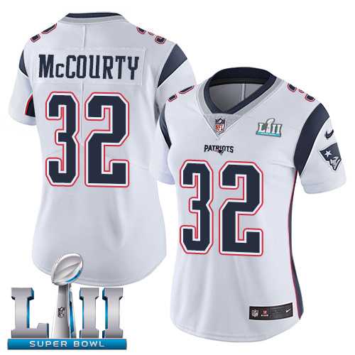 Women's Nike New England Patriots #32 Devin McCourty White Super Bowl LII Stitched NFL Vapor Untouchable Limited Jersey