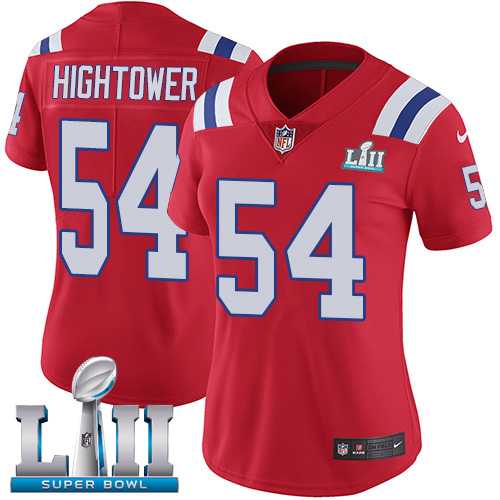 Women's Nike New England Patriots #54 Dont'a Hightower Red Alternate Super Bowl LII Stitched NFL Vapor Untouchable Limited Jersey