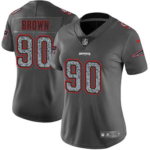 Women's Nike New England Patriots #90 Malcom Brown Gray Static NFL Vapor Untouchable Limited Jersey