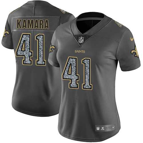 Women's Nike New Orleans Saints #41 Alvin Kamara Gray Static NFL Vapor Untouchable Limited Jersey