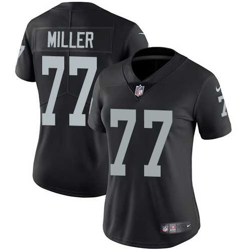 Women's Nike Oakland Raiders #77 Kolton Miller Black Team Color Stitched NFL Vapor Untouchable Limited Jersey