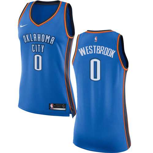 Women's Nike Oklahoma City Thunder #0 Russell Westbrook Blue NBA Swingman Icon Edition Jersey
