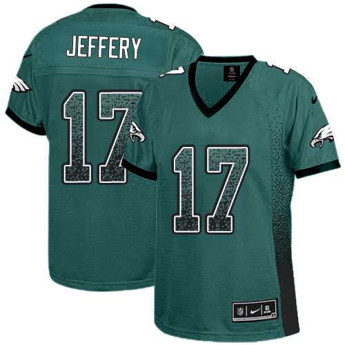 Women's Nike Philadelphia Eagles #17 Alshon Jeffery Midnight Green Team Color Stitched NFL Elite Drift Fashion Jersey