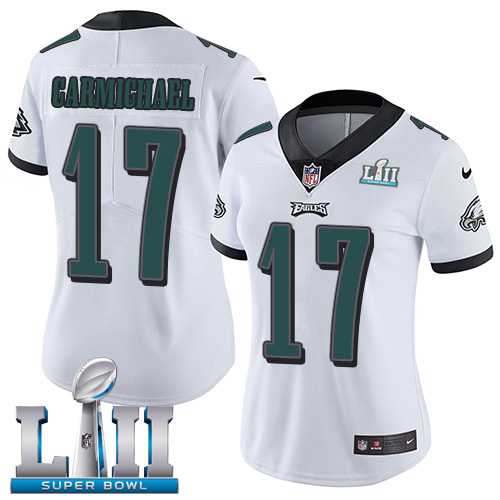 Women's Nike Philadelphia Eagles #17 Harold Carmichael White Super Bowl LII Stitched NFL Vapor Untouchable Limited Jersey