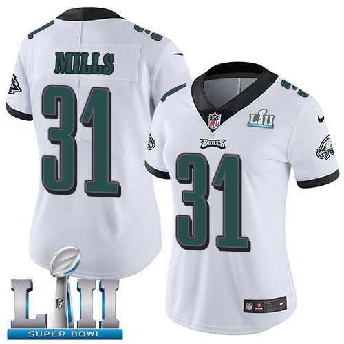 Women's Nike Philadelphia Eagles #31 Jalen Mills White Super Bowl LII Stitched NFL Vapor Untouchable Limited Jersey