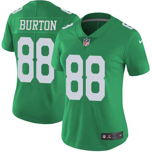 Women's Nike Philadelphia Eagles #88 Trey Burton Green Stitched NFL Limited Rush Jersey