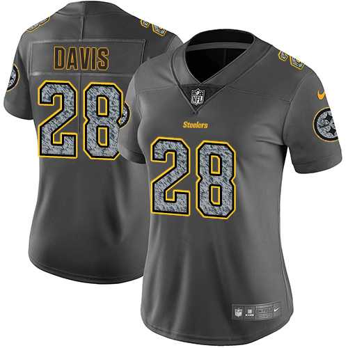 Women's Nike Pittsburgh Steelers #28 Sean Davis Gray Static NFL Vapor Untouchable Limited Jersey