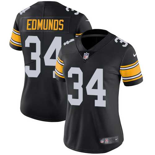 Women's Nike Pittsburgh Steelers #34 Terrell Edmunds Black Alternate Stitched NFL Vapor Untouchable Limited Jersey