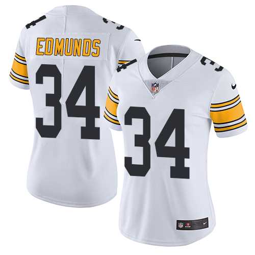 Women's Nike Pittsburgh Steelers #34 Terrell Edmunds White Stitched NFL Vapor Untouchable Limited Jersey