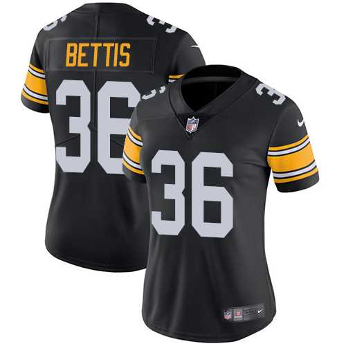 Women's Nike Pittsburgh Steelers #36 Jerome Bettis Black Alternate Stitched NFL Vapor Untouchable Limited Jersey