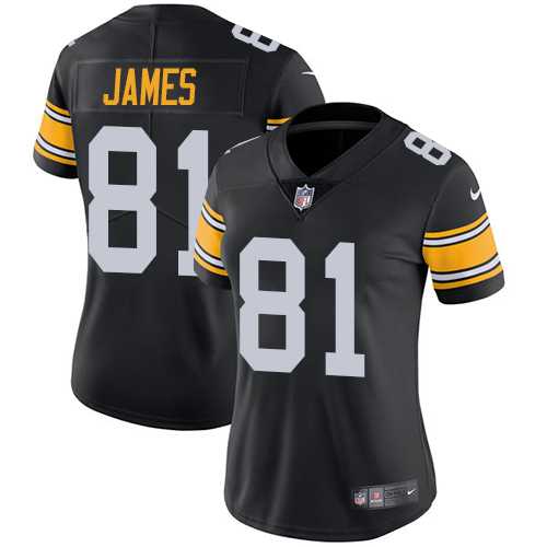 Women's Nike Pittsburgh Steelers #81 Jesse James Black Alternate Stitched NFL Vapor Untouchable Limited Jersey