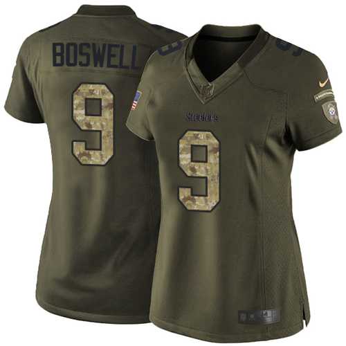 Women's Nike Pittsburgh Steelers #9 Chris Boswell Green Stitched NFL Limited 2015 Salute to Service Jersey