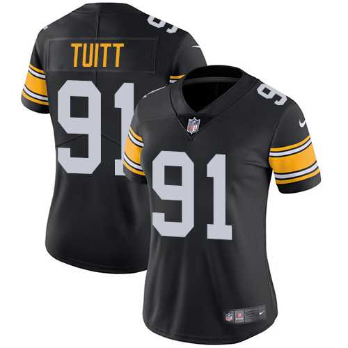 Women's Nike Pittsburgh Steelers #91 Stephon Tuitt Black Alternate Stitched NFL Vapor Untouchable Limited Jersey