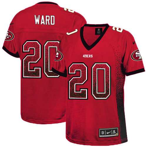 Women's Nike San Francisco 49ers #20 Jimmie Ward Red Team Color Stitched NFL Elite Drift Fashion Jersey