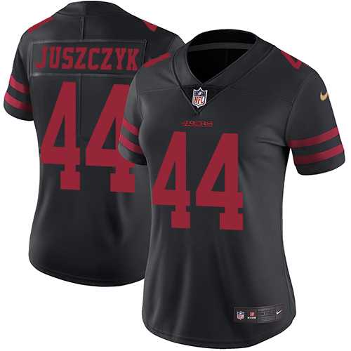 Women's Nike San Francisco 49ers #44 Kyle Juszczyk Black Alternate Stitched NFL Vapor Untouchable Limited Jersey
