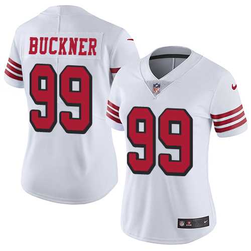 Women's Nike San Francisco 49ers #99 DeForest Buckner White Rush Stitched NFL Vapor Untouchable Limited Jersey