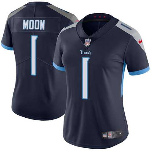 Women's Nike Tennessee Titans #1 Warren Moon Navy Blue Alternate Stitched NFL Vapor Untouchable Limited Jersey