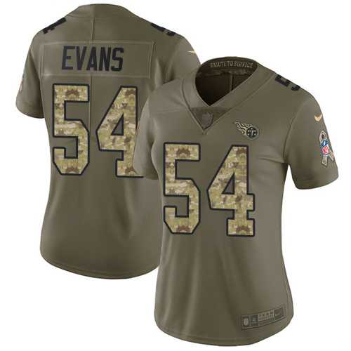 Women's Nike Tennessee Titans #54 Rashaan Evans Olive Camo Stitched NFL Limited 2017 Salute to Service Jersey