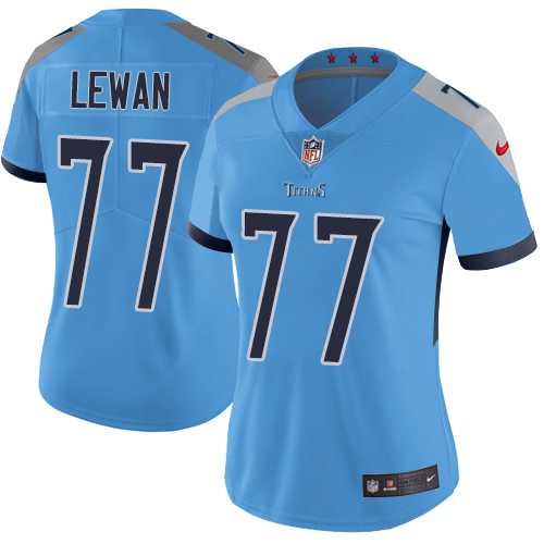 Women's Nike Tennessee Titans #77 Taylor Lewan Light Blue Team Color Stitched NFL Vapor Untouchable Limited Jersey