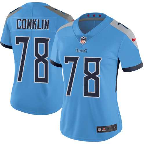 Women's Nike Tennessee Titans #78 Jack Conklin Light Blue Team Color Stitched NFL Vapor Untouchable Limited Jersey