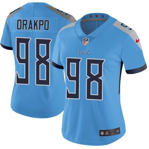Women's Nike Tennessee Titans #98 Brian Orakpo Light Blue Team Color Stitched NFL Vapor Untouchable Limited Jersey