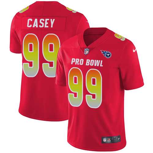 Women's Nike Tennessee Titans #99 Jurrell Casey Red Stitched NFL Limited AFC 2018 Pro Bowl Jersey