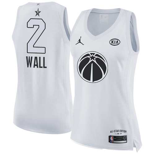Women's Nike Washington Wizards #2 John Wall White NBA Jordan Swingman 2018 All-Star Game Jersey