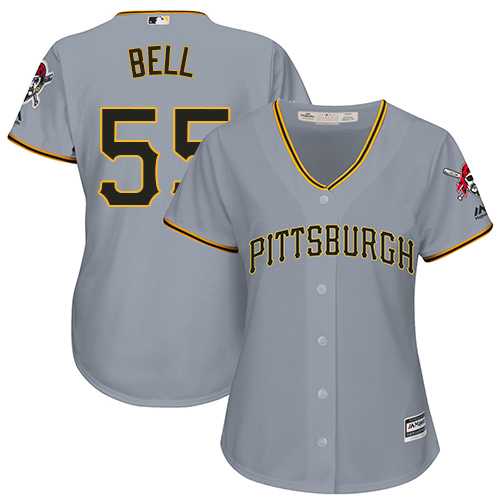 Women's Pittsburgh Pirates #55 Josh Bell Grey Road Stitched MLB