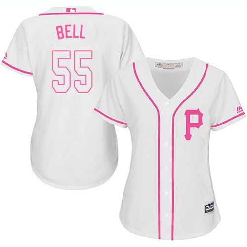 Women's Pittsburgh Pirates #55 Josh Bell White Pink Fashion Stitched MLB